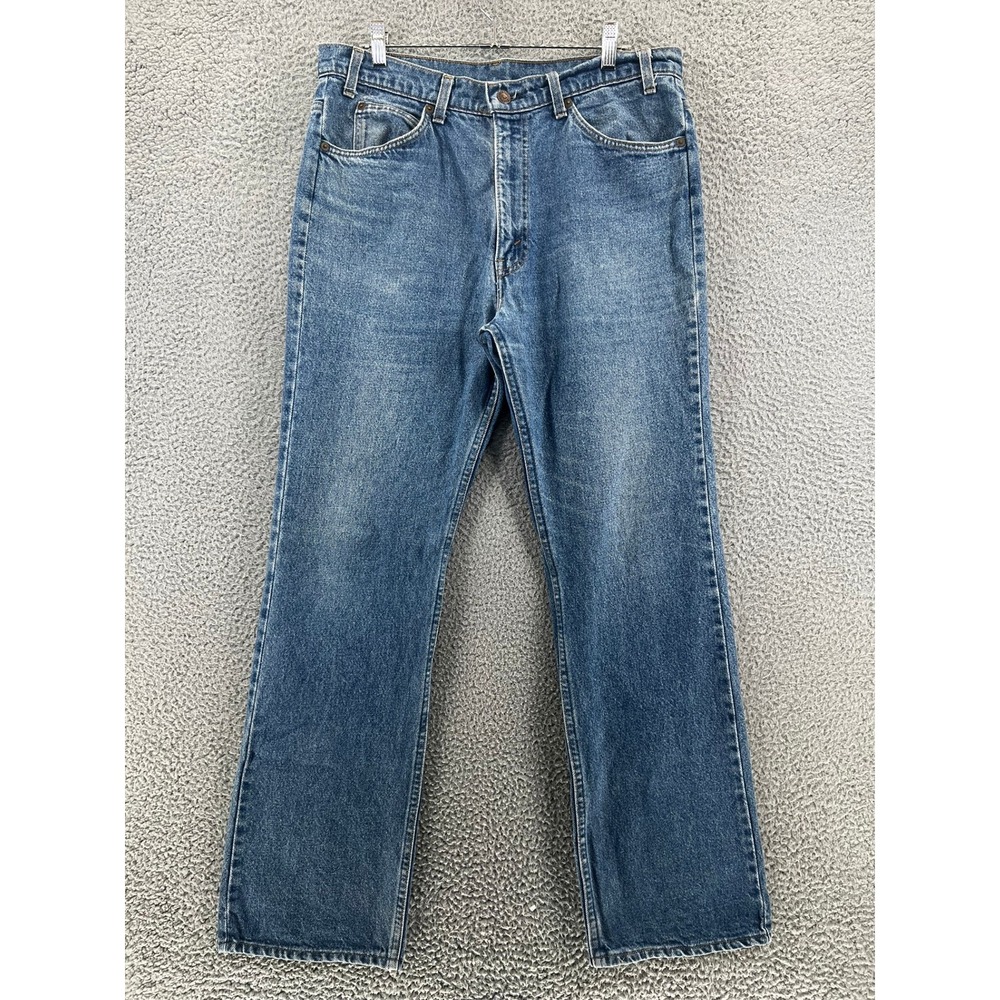 Vtg 80s Levis 517 Orange Tab Jeans 34x30 USA Made Bootcut Denim April 1987 585